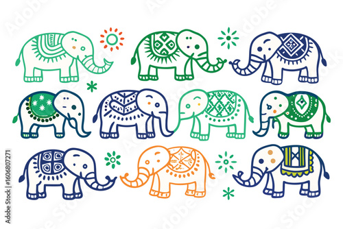 seamless pattern with elephants
