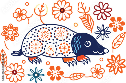 Beautiful Mole with white background
