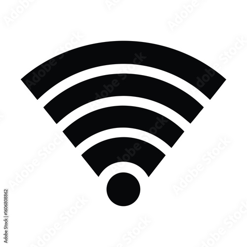 Black silhouette of a wireless signal icon