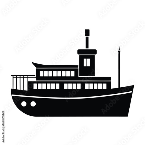 vector illustration of a ship