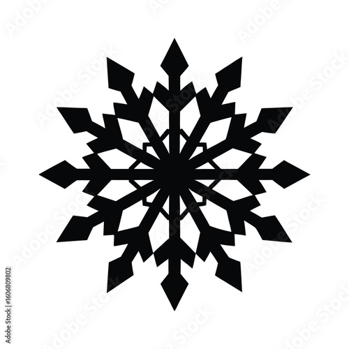 Wallpaper Mural Black Snowflake Silhouette on White Background Torontodigital.ca