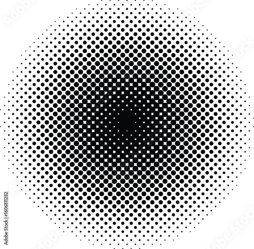 Halftone dots circle background. Stock vector