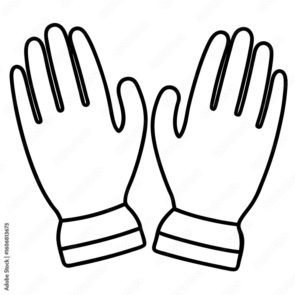 Gloves line art vector Gloves line art vector