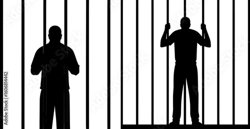Silhouettes of People Behind Prison Bars - Imprisonment and Confinement