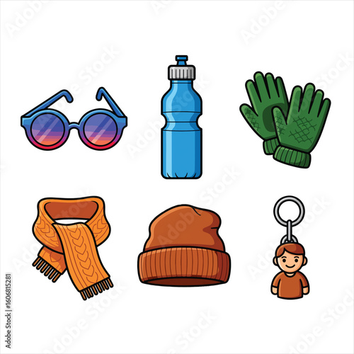 Winter accessories and essentials flat lay art  