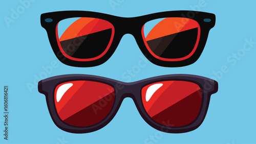 Set of stylish sunglasses vector isolated on white background