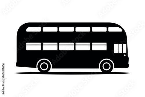 Double decker bus silhouette public transport city bus