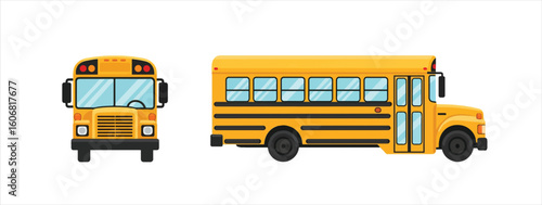 Yellow school bus transportation vehicle icon  