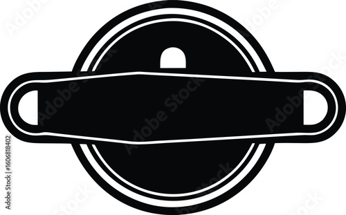  toggle clasp silhouette vector illustration.