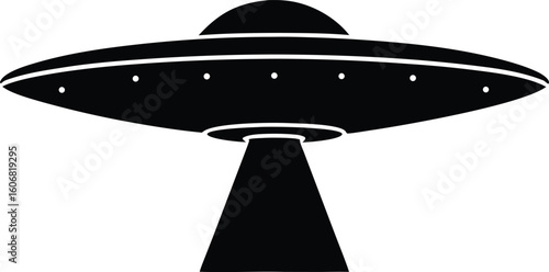  ufo flying saucer silhouette vector illustration