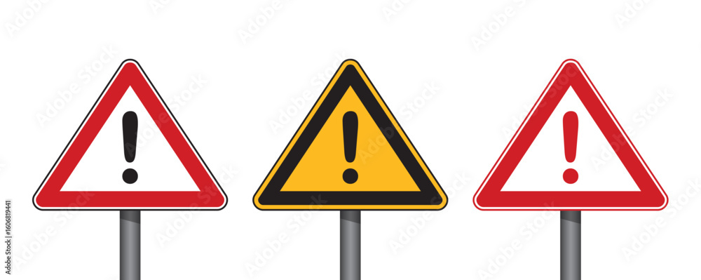 triangle traffic sign danger point set isolated vector illustration triangle traffic sign danger point set isolated vector illustration