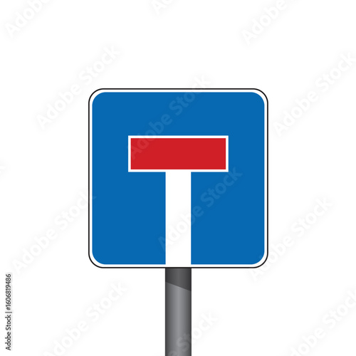 dead end traffic sign isolated vector illustration