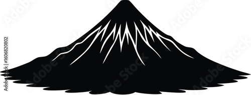 volcano crater silhouette vector