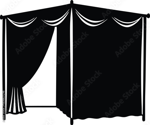  voting booth curtain silhouette vector