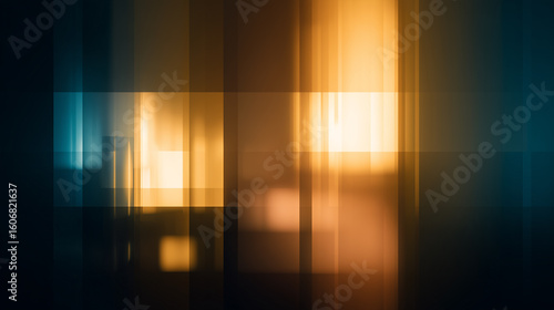 Luminous Interplay  a Symphony of Lines  Forms  and Golden Hues  Evoking Modern Abstraction