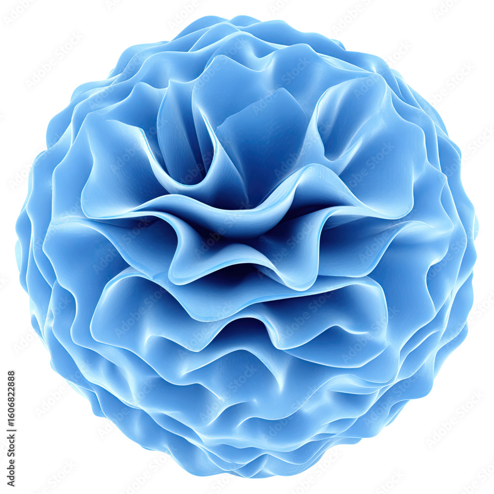 Fototapeta premium Puffy bloating around tissues and look concept. Abstract blue structure resembling nature's delicate forms.