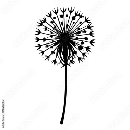 Wallpaper Mural Dandelion Wish vector clean black silhouette design white background Torontodigital.ca