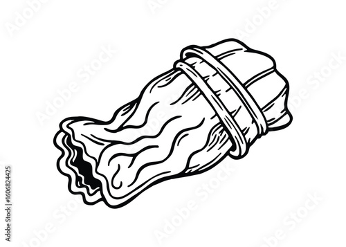 Silhouette of cold compress isolated on a white background