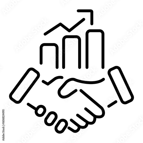 A line style icon showing business ethics