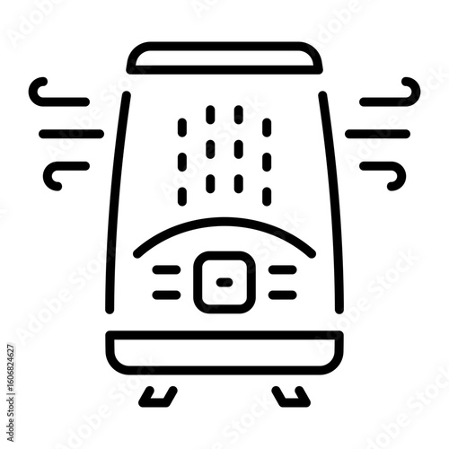 An outline style icon depicting air purifier