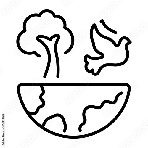 A linear style icon representing wildlife protection