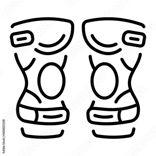 A line style icon showing knee sleeves