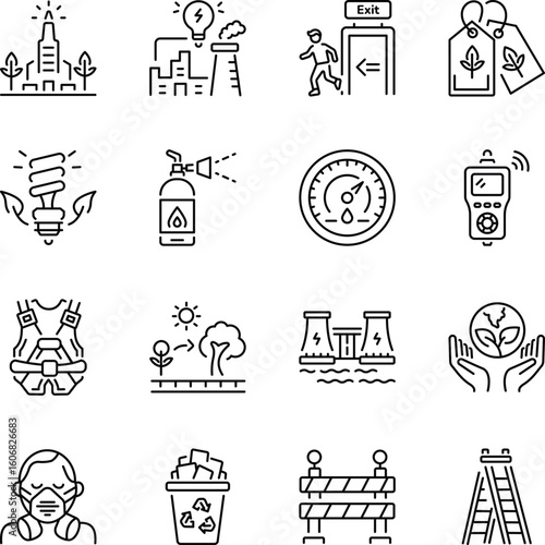 Pack of Sustainability and Ecology Line Icons 

