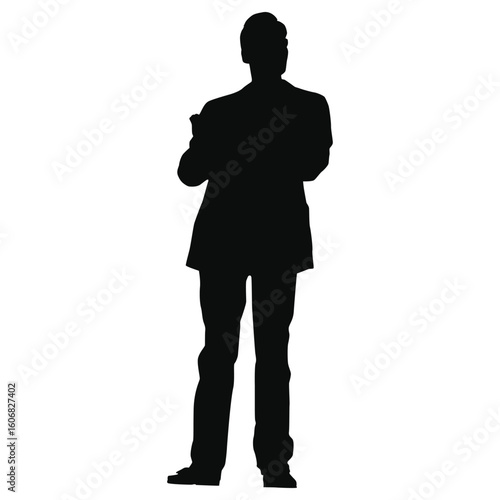 Simple Man Sillouette Vector Isloated On White Background
