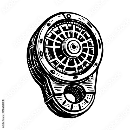 Canvastavla A vintage style illustration showing cipher wheel