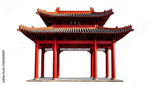 Red Chinese-style archway