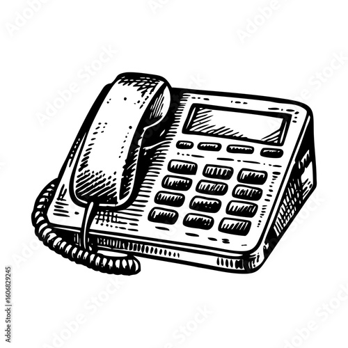 A vintage style illustration showing phone