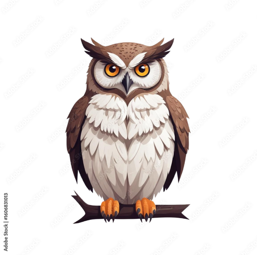 Naklejka premium A brown owl observing the surroundings