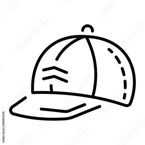 A line style icon showing baseball cap