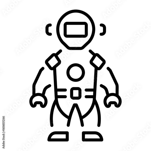 A line style icon showing diving suit 