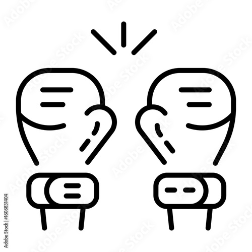 A line style icon showing boxing gloves