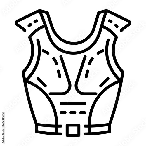 A linear style icon representing chest guard