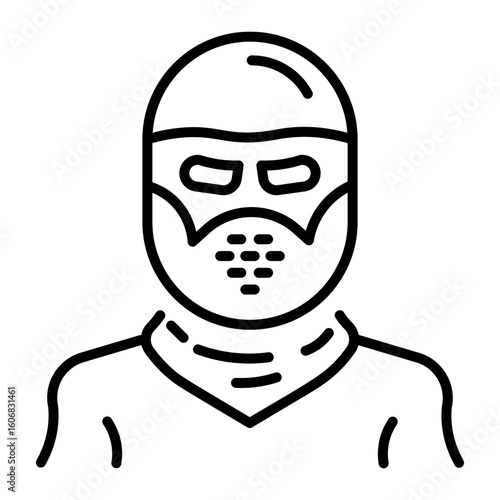 An outline style icon depicting balaclava