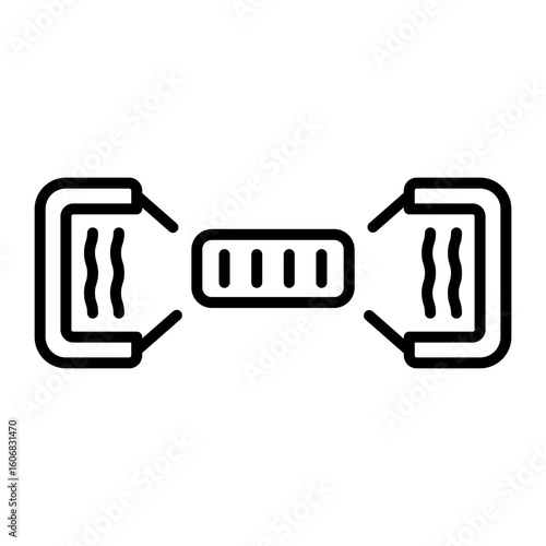 An outline style icon depicting resistance band
