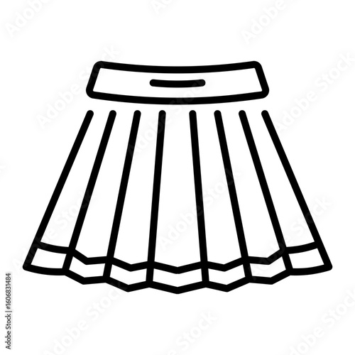 An outline style icon depicting tennis skirt