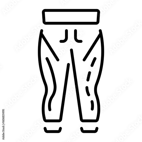 A linear style icon representing workout leggings