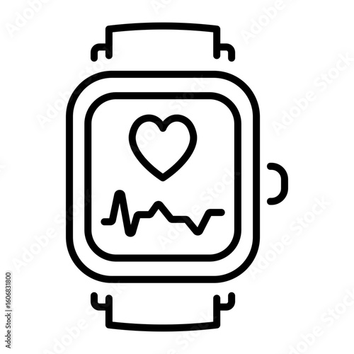 An outline style icon depicting fitness tracker