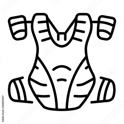 A linear style icon representing body armour