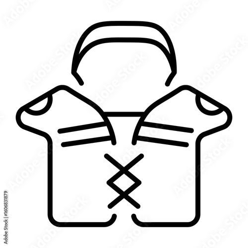 A line style icon showing neck protector