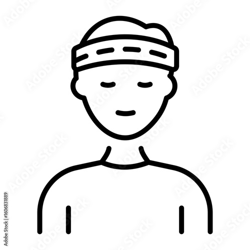 An outline style icon depicting headband
