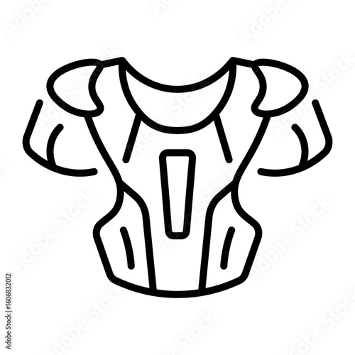 An outline style icon depicting shoulder pads