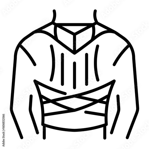 An outline style icon depicting posture corrector