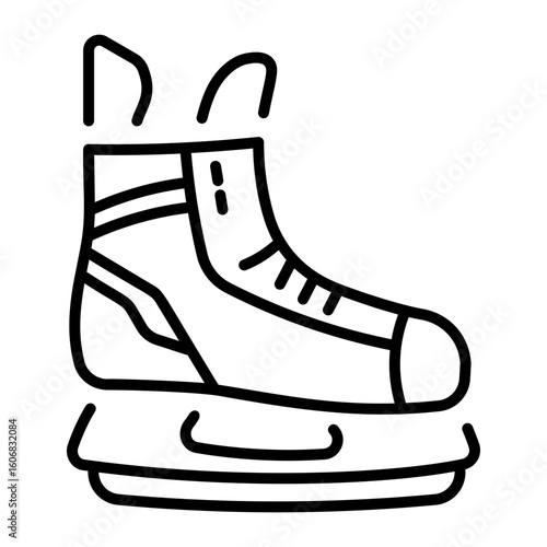 A line style icon showing ice skate
