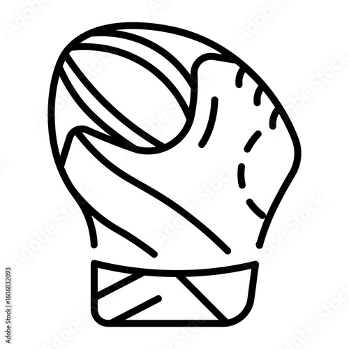 A line style icon showing catching glove