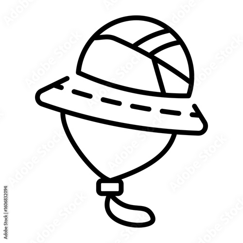 An outline style icon depicting sunhat