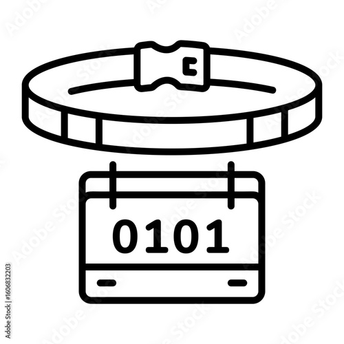 A linear style icon representing holder belt
